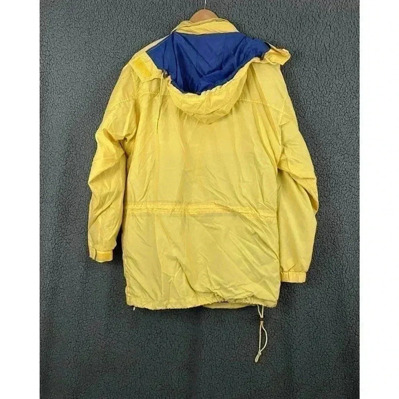 VTG Woolrich Adult Yellow Windbreaker Jacket MEDIUM Hoodie Ultrex Mesh Lined - Picture 8 of 12